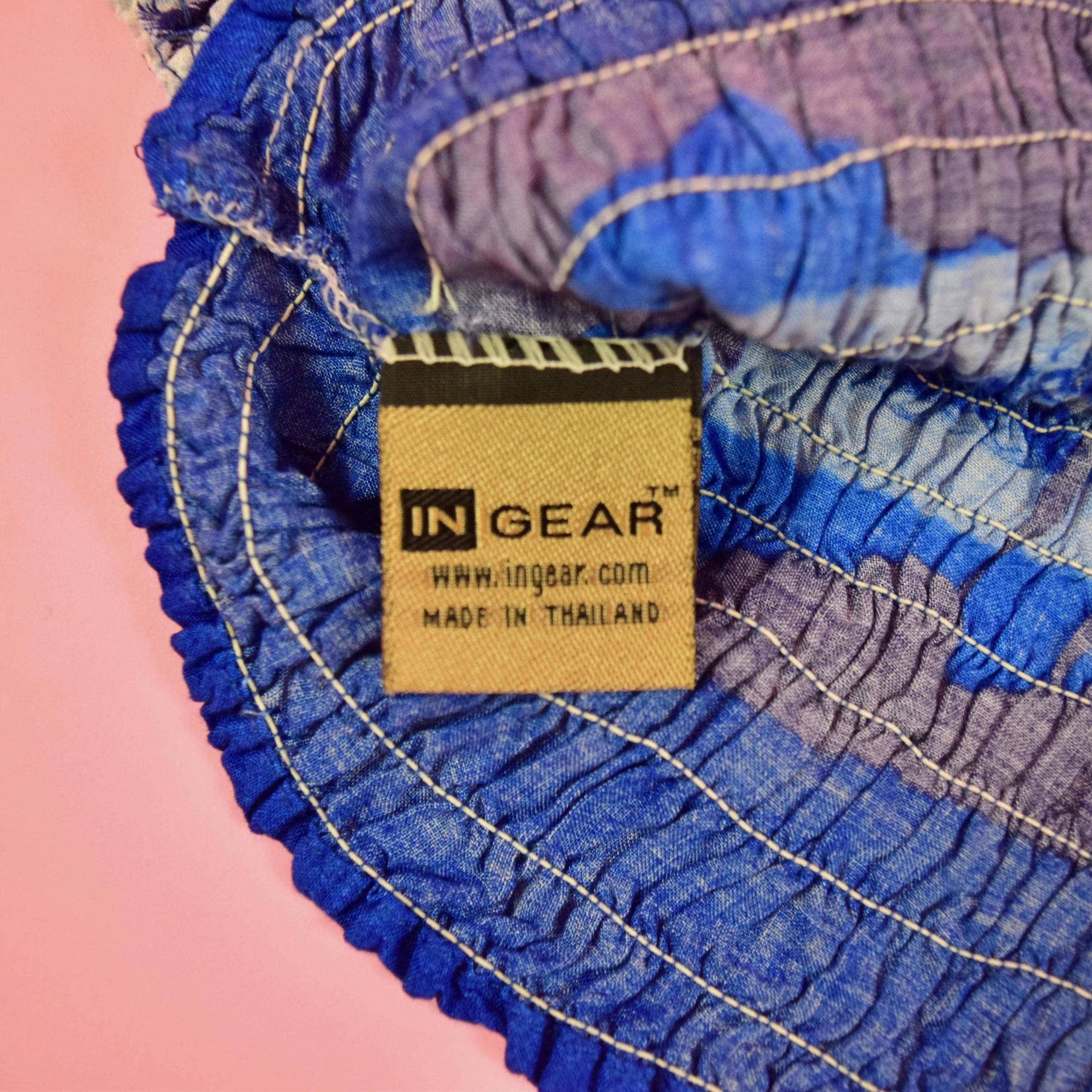 00s 00s Dark Blue Tropical Off The Shoulder Crop Top by InGear