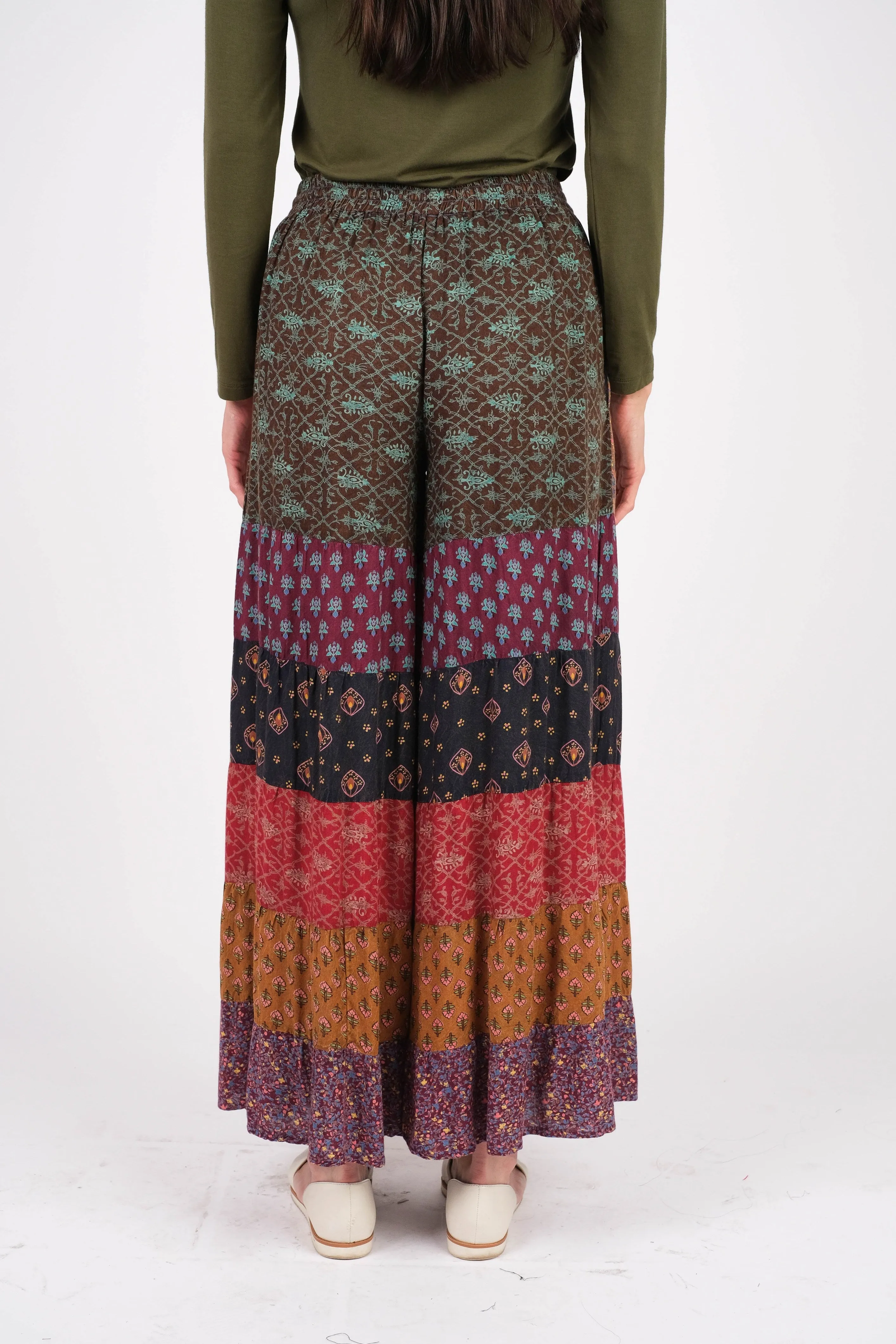 224606 Patchwork Rayon Palazzo Pants