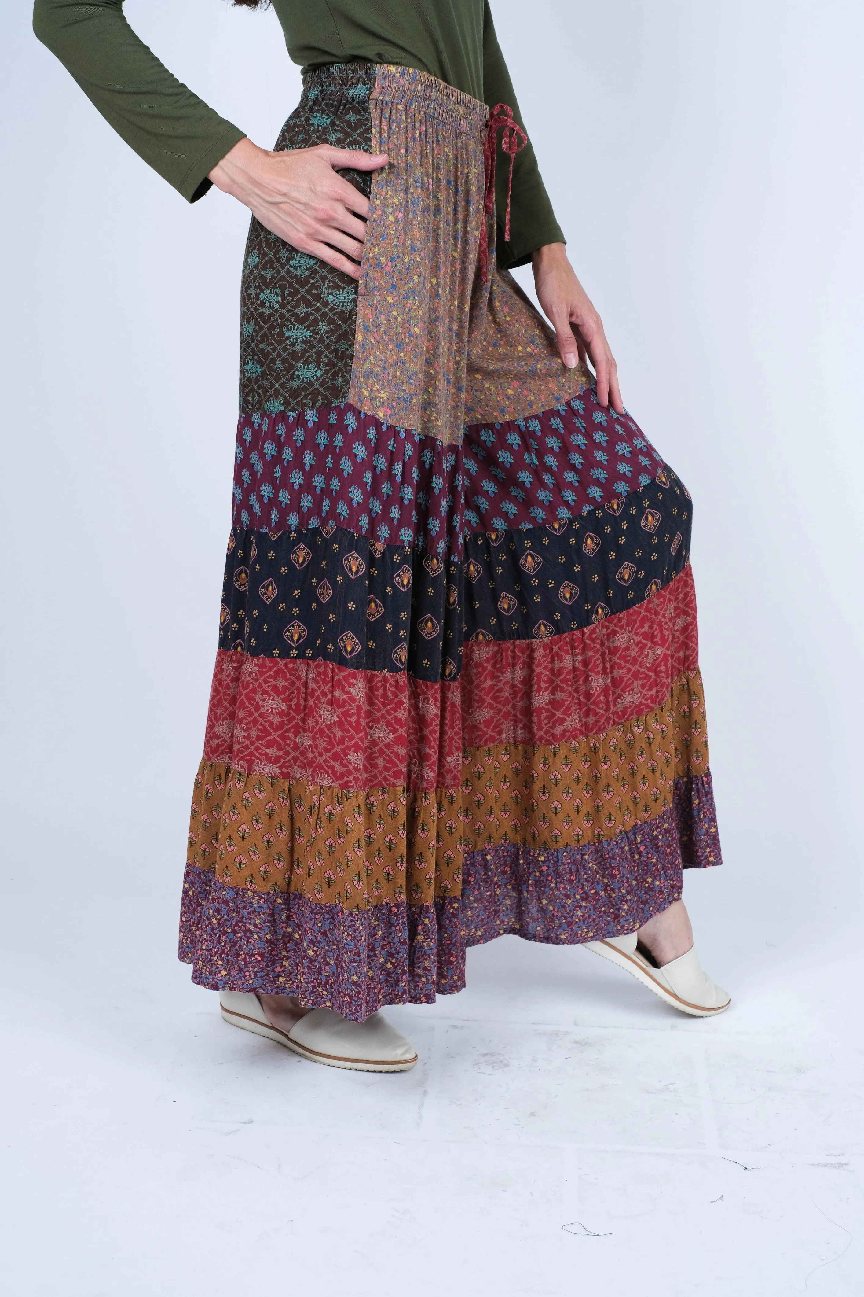 224606 Patchwork Rayon Palazzo Pants