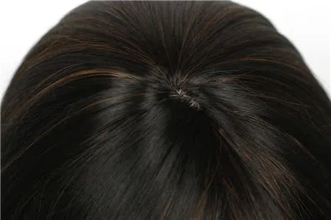 55CM Long Fashion Wig  of Mixed Black and Brown Straight Hair