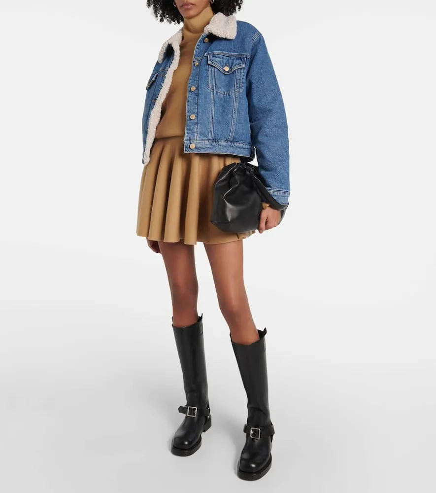 7 For All Mankind Teddy-trimmed denim jacket