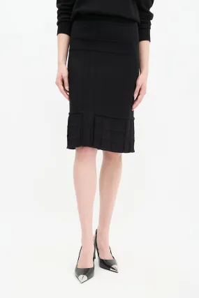 Angora Checkered Cut Out Skirt