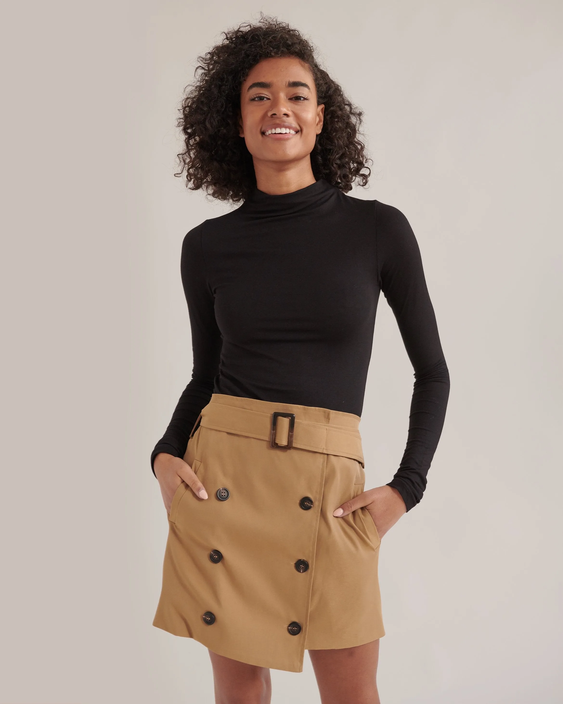 Anya Mock-Neck Long-Sleeve Tee