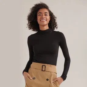 Anya Mock-Neck Long-Sleeve Tee