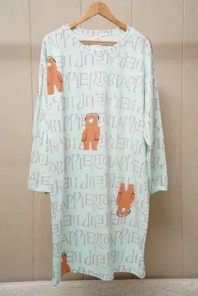 Bear wide neck long sleeve shirt