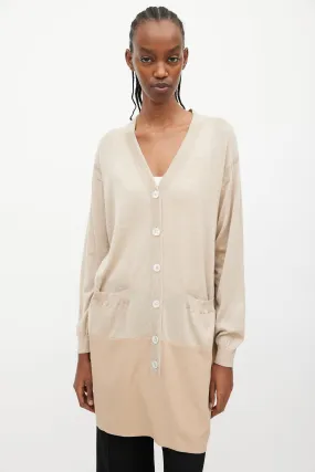 Beige Cashmere & Silk Cardigan Dress