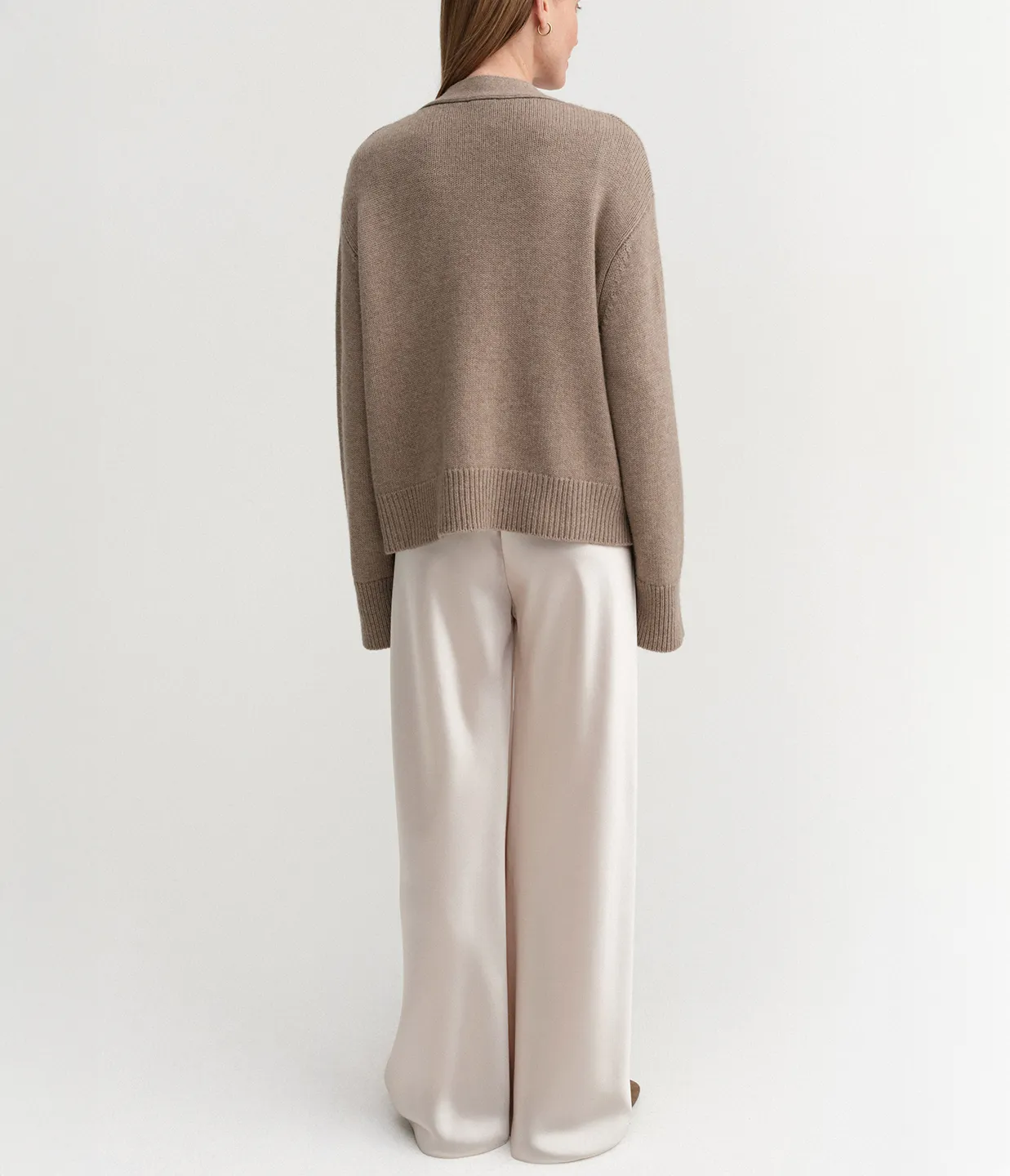 Beja Cashmere and Merino Cardigan in Nougat