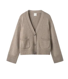 Beja Cashmere and Merino Cardigan in Nougat