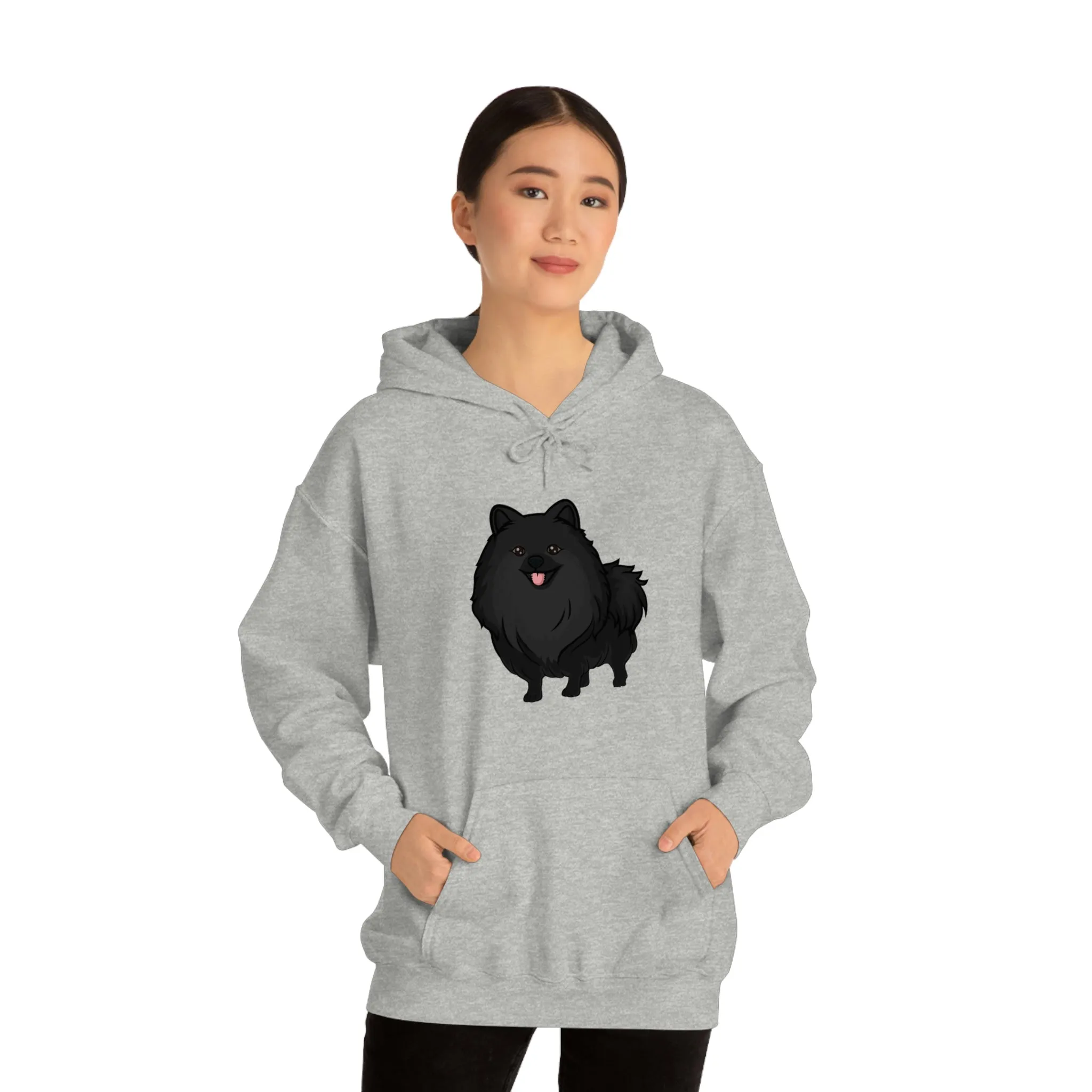 Black Pomeranian Unisex Heavy Blend™ Hooded Sweatshirt, S - 3XL, 6 Colors, Cotton/Polyester, FREE Shipping, Made in USA!!