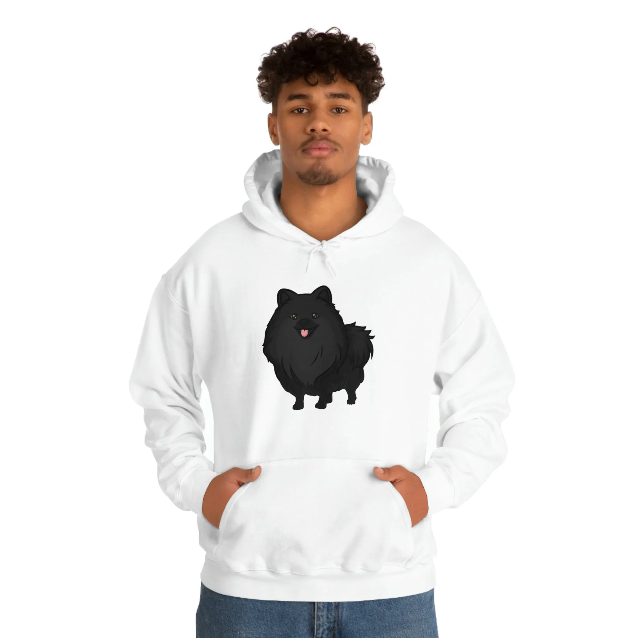 Black Pomeranian Unisex Heavy Blend™ Hooded Sweatshirt, S - 3XL, 6 Colors, Cotton/Polyester, FREE Shipping, Made in USA!!