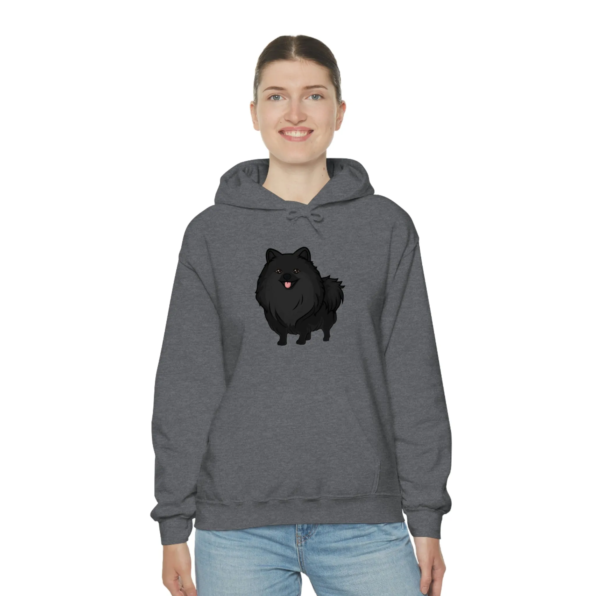Black Pomeranian Unisex Heavy Blend™ Hooded Sweatshirt, S - 3XL, 6 Colors, Cotton/Polyester, FREE Shipping, Made in USA!!