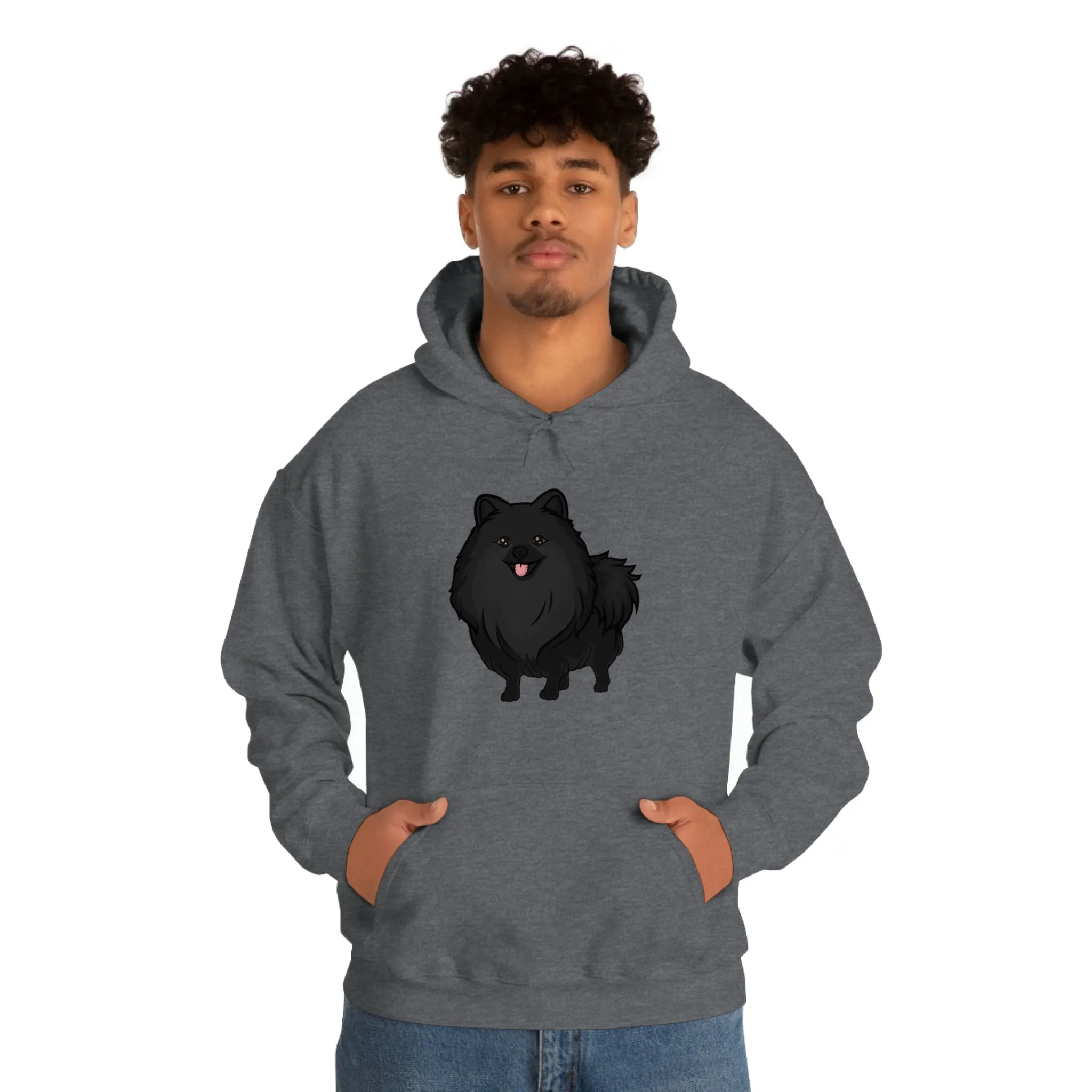 Black Pomeranian Unisex Heavy Blend™ Hooded Sweatshirt, S - 3XL, 6 Colors, Cotton/Polyester, FREE Shipping, Made in USA!!