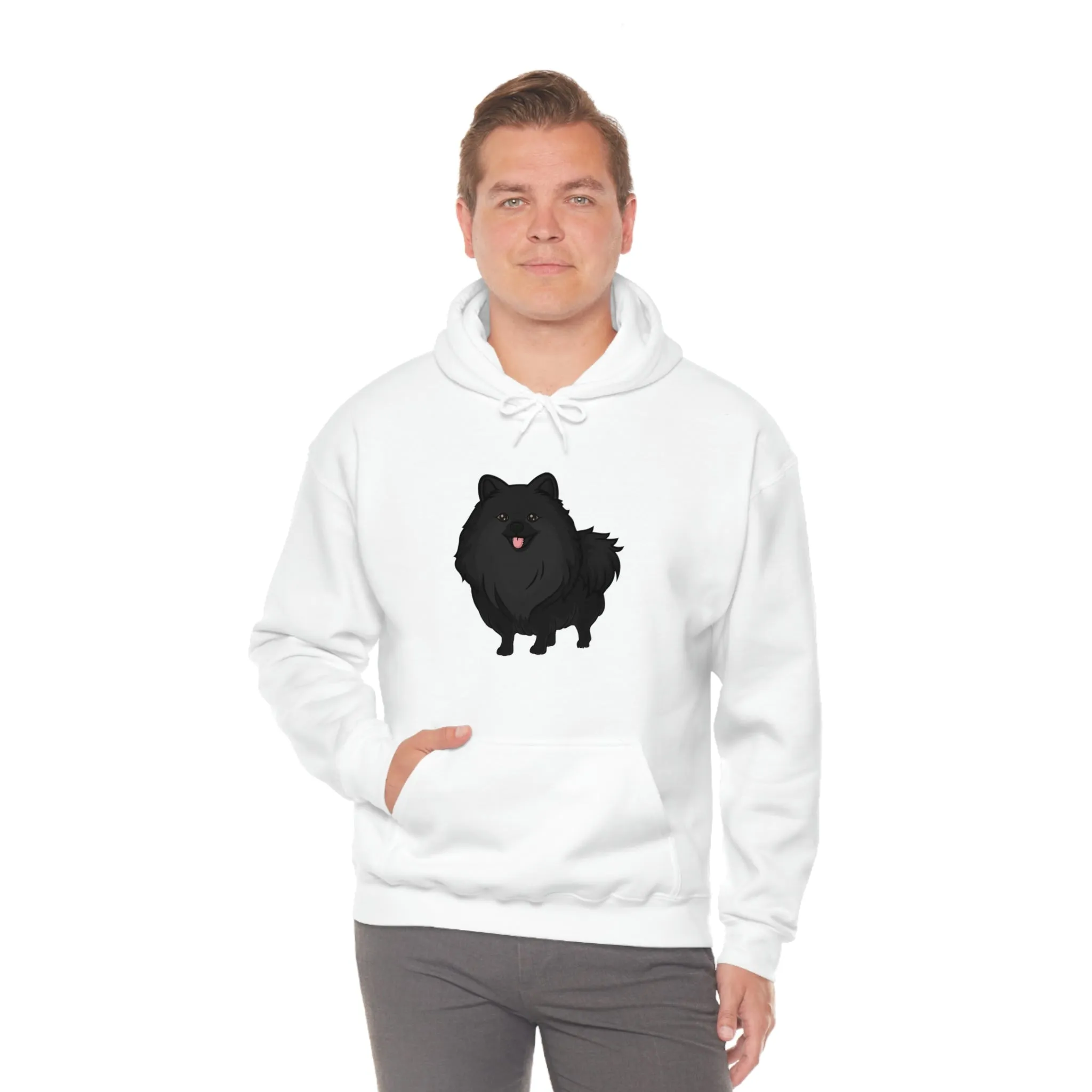 Black Pomeranian Unisex Heavy Blend™ Hooded Sweatshirt, S - 3XL, 6 Colors, Cotton/Polyester, FREE Shipping, Made in USA!!