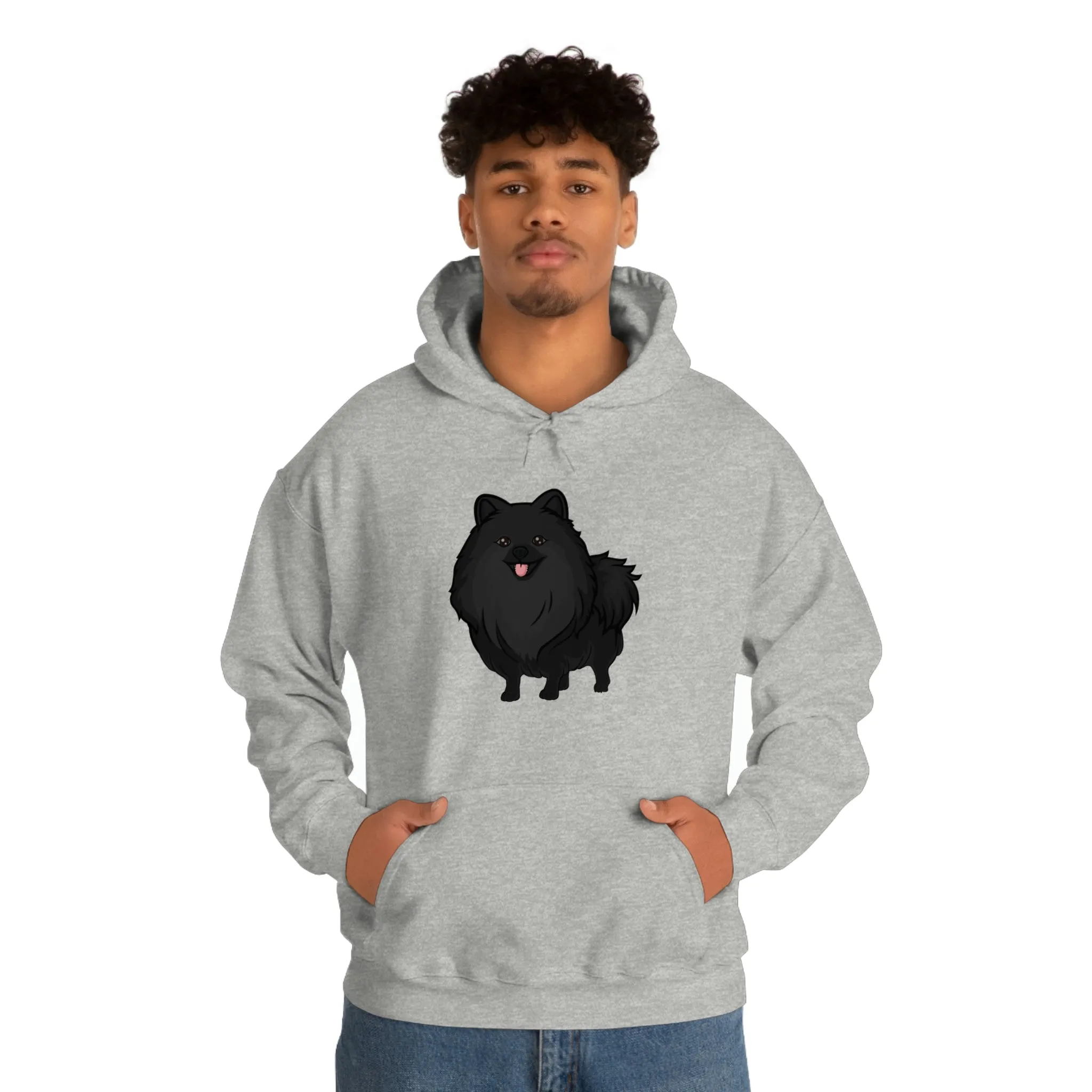Black Pomeranian Unisex Heavy Blend™ Hooded Sweatshirt, S - 3XL, 6 Colors, Cotton/Polyester, FREE Shipping, Made in USA!!