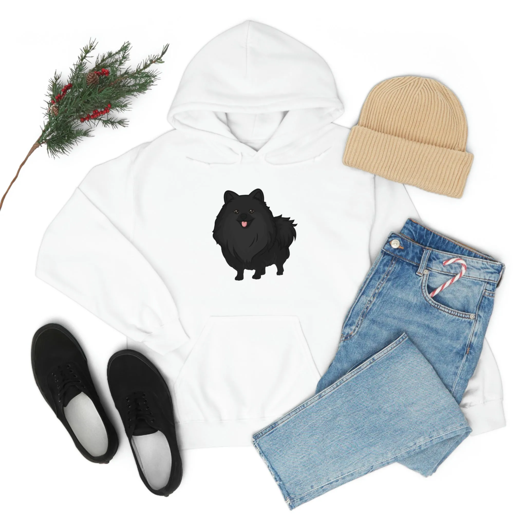 Black Pomeranian Unisex Heavy Blend™ Hooded Sweatshirt, S - 3XL, 6 Colors, Cotton/Polyester, FREE Shipping, Made in USA!!