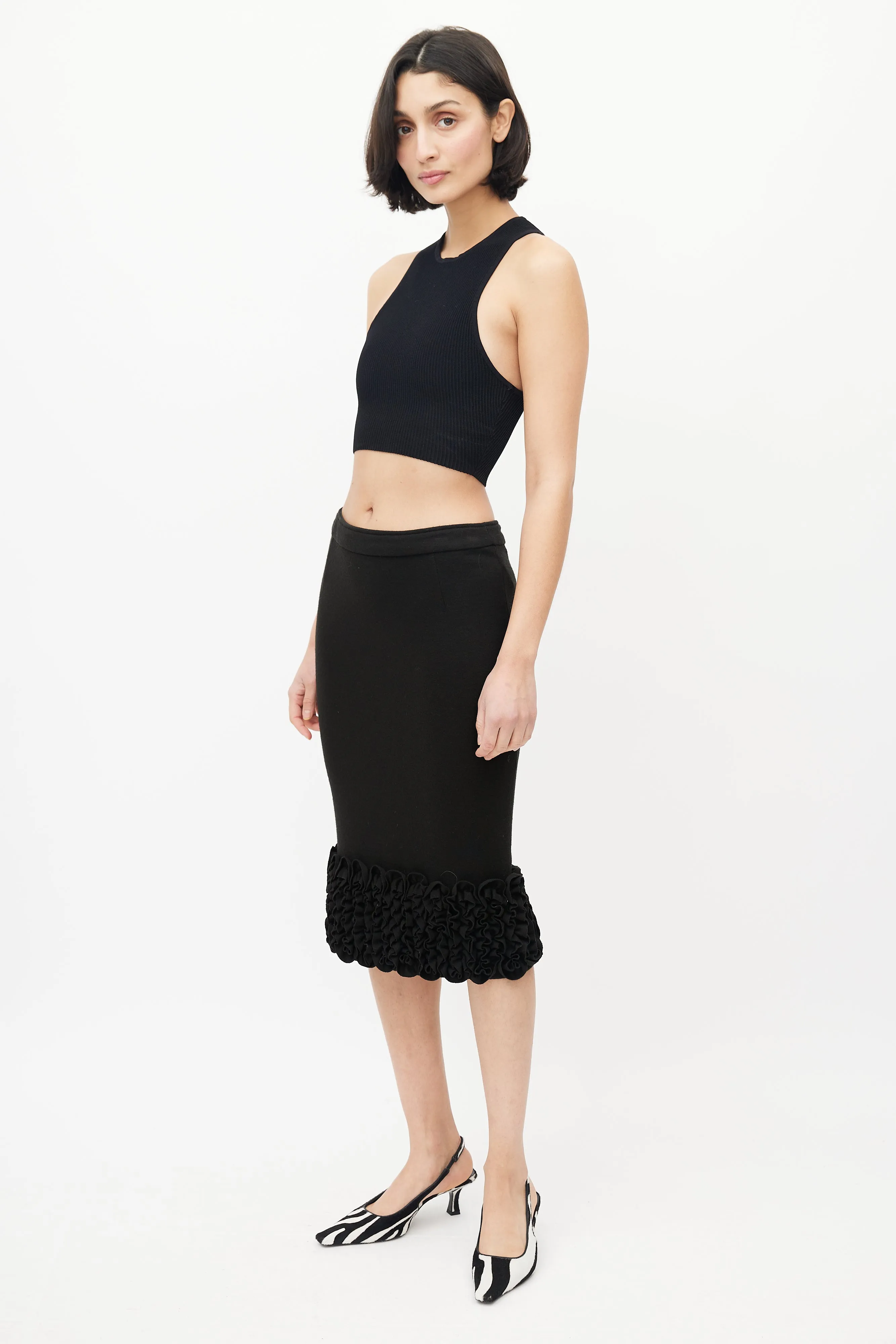 Black Ruffled Skirt