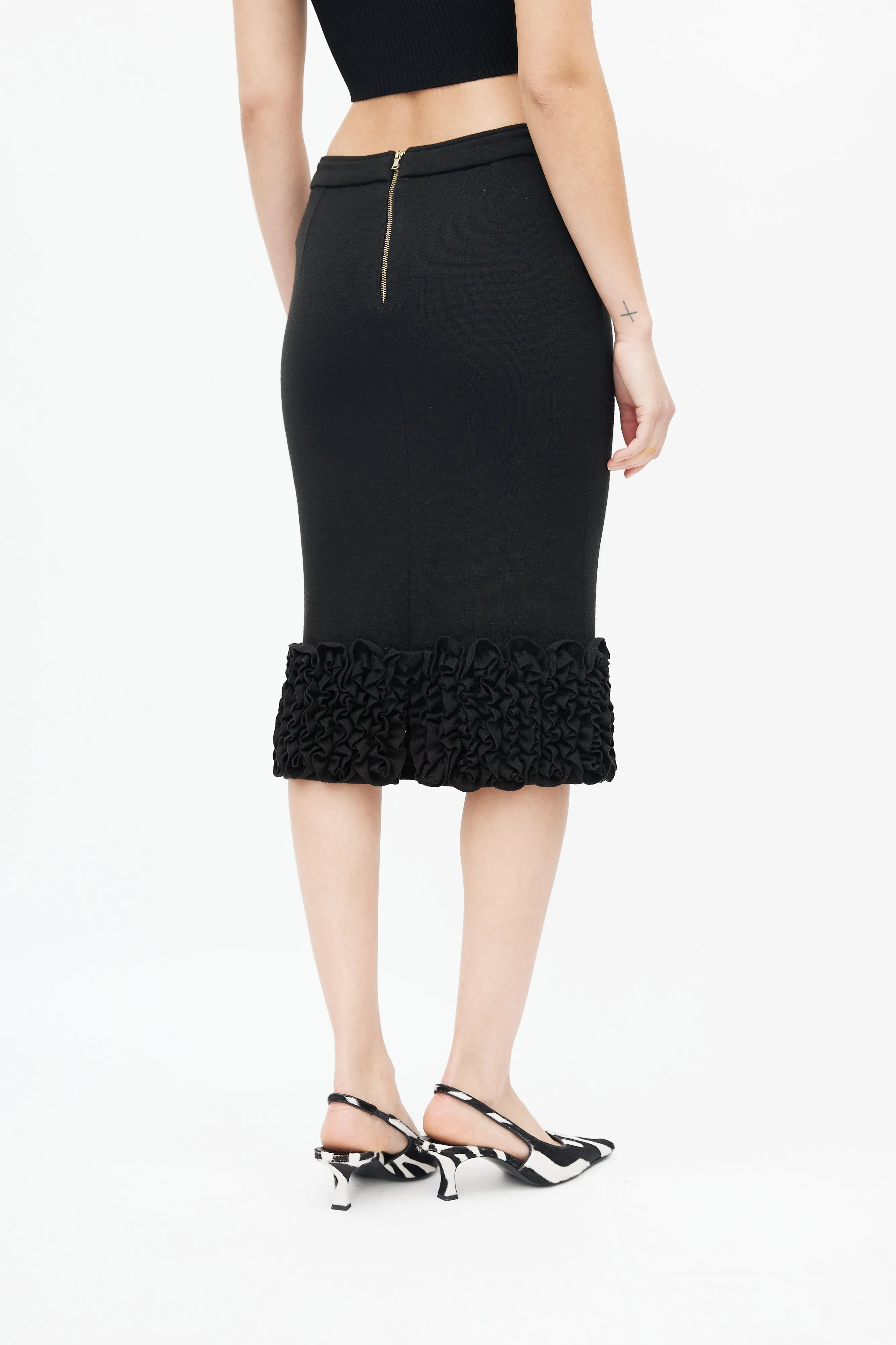 Black Ruffled Skirt