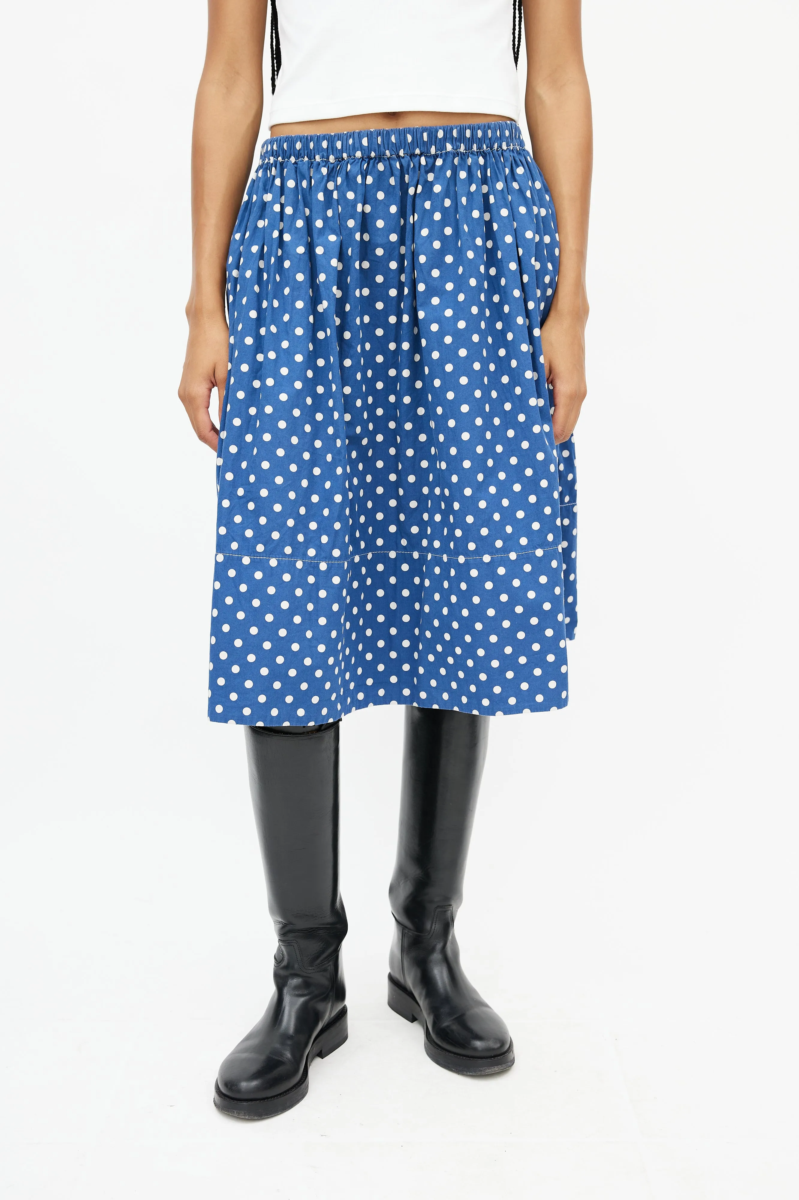 Blue & White Polka Dot Skirt