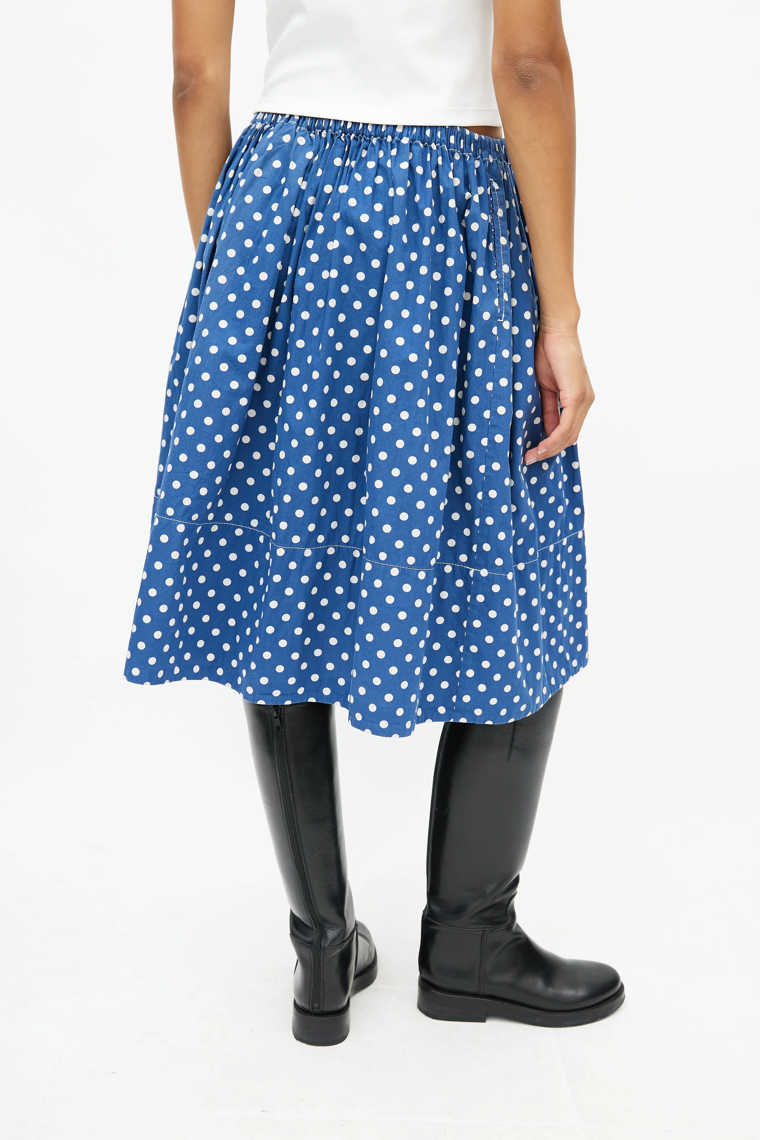 Blue & White Polka Dot Skirt