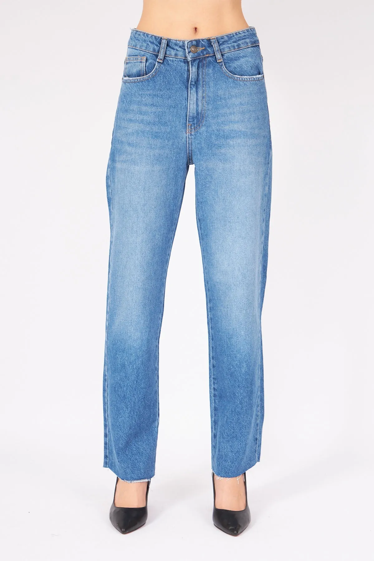 Blue Wide Leg Jeans