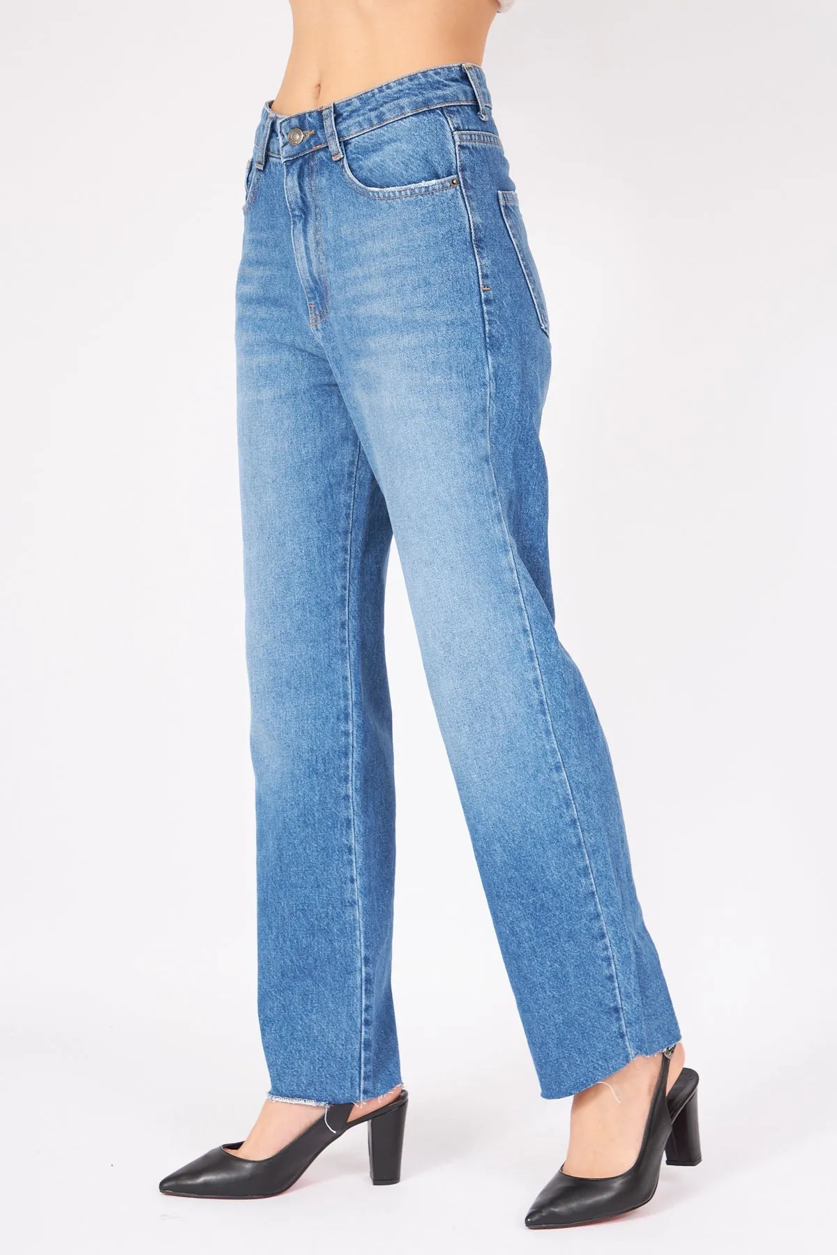Blue Wide Leg Jeans