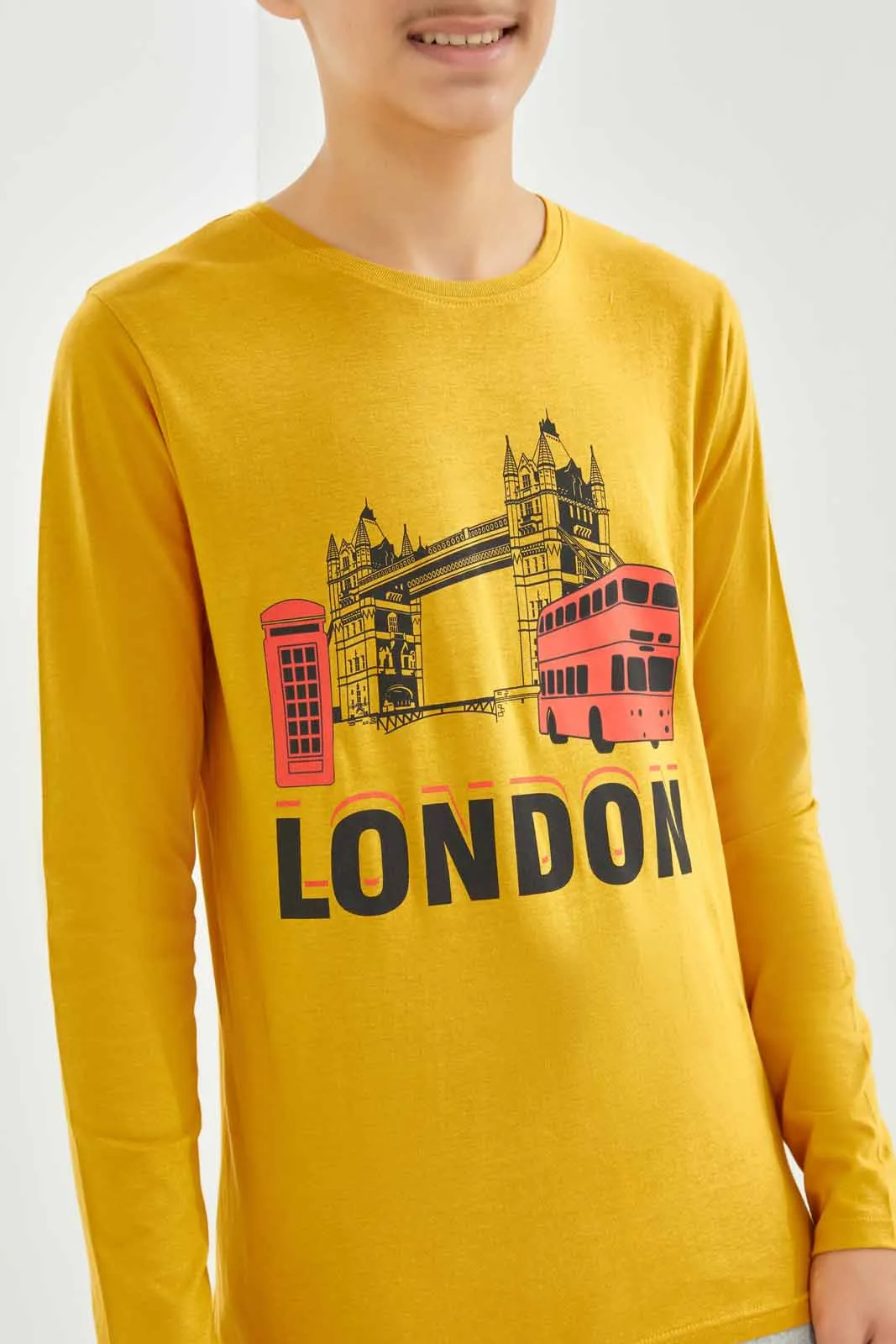 Boys Mustard London Bridge Printed T-Shirt