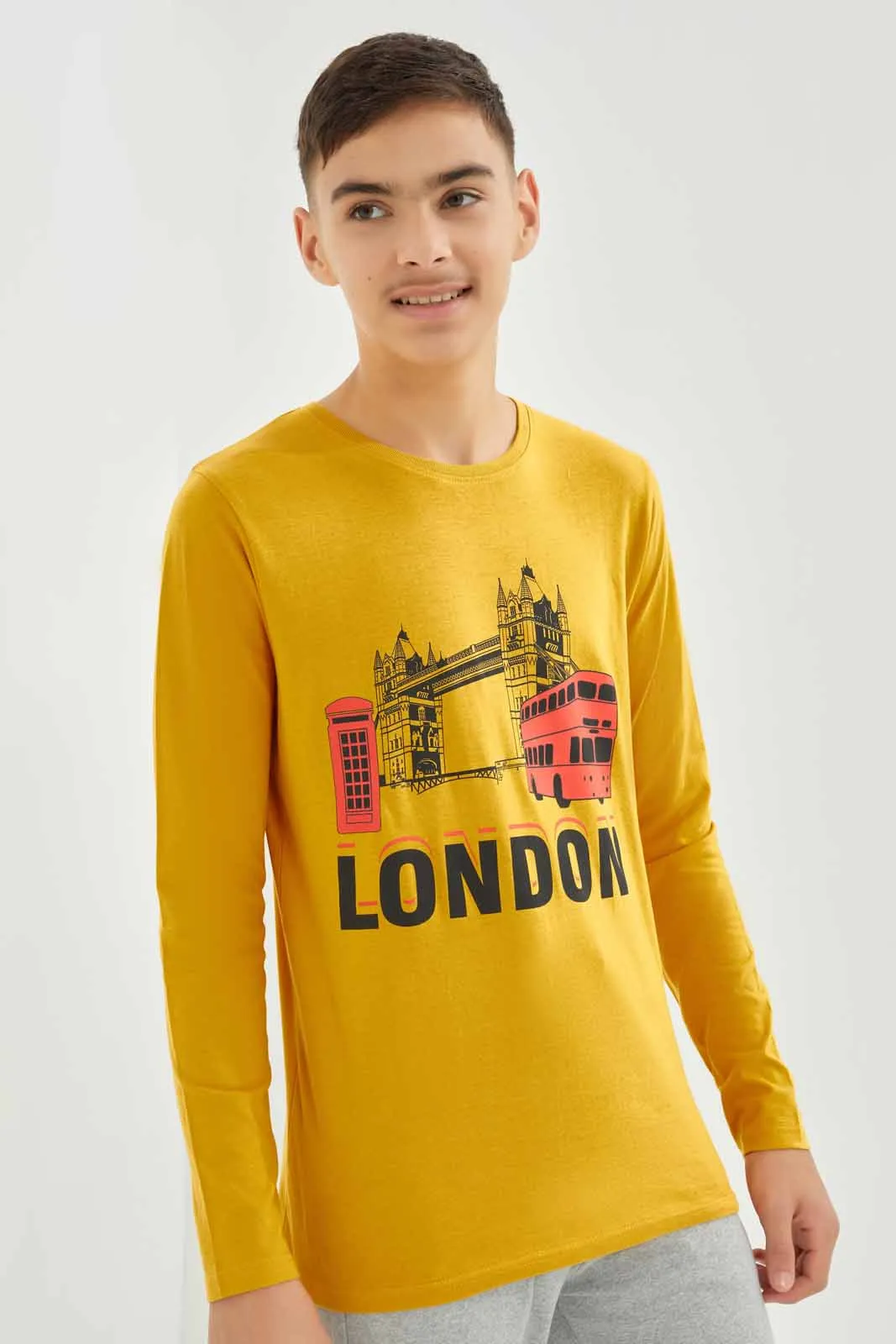 Boys Mustard London Bridge Printed T-Shirt