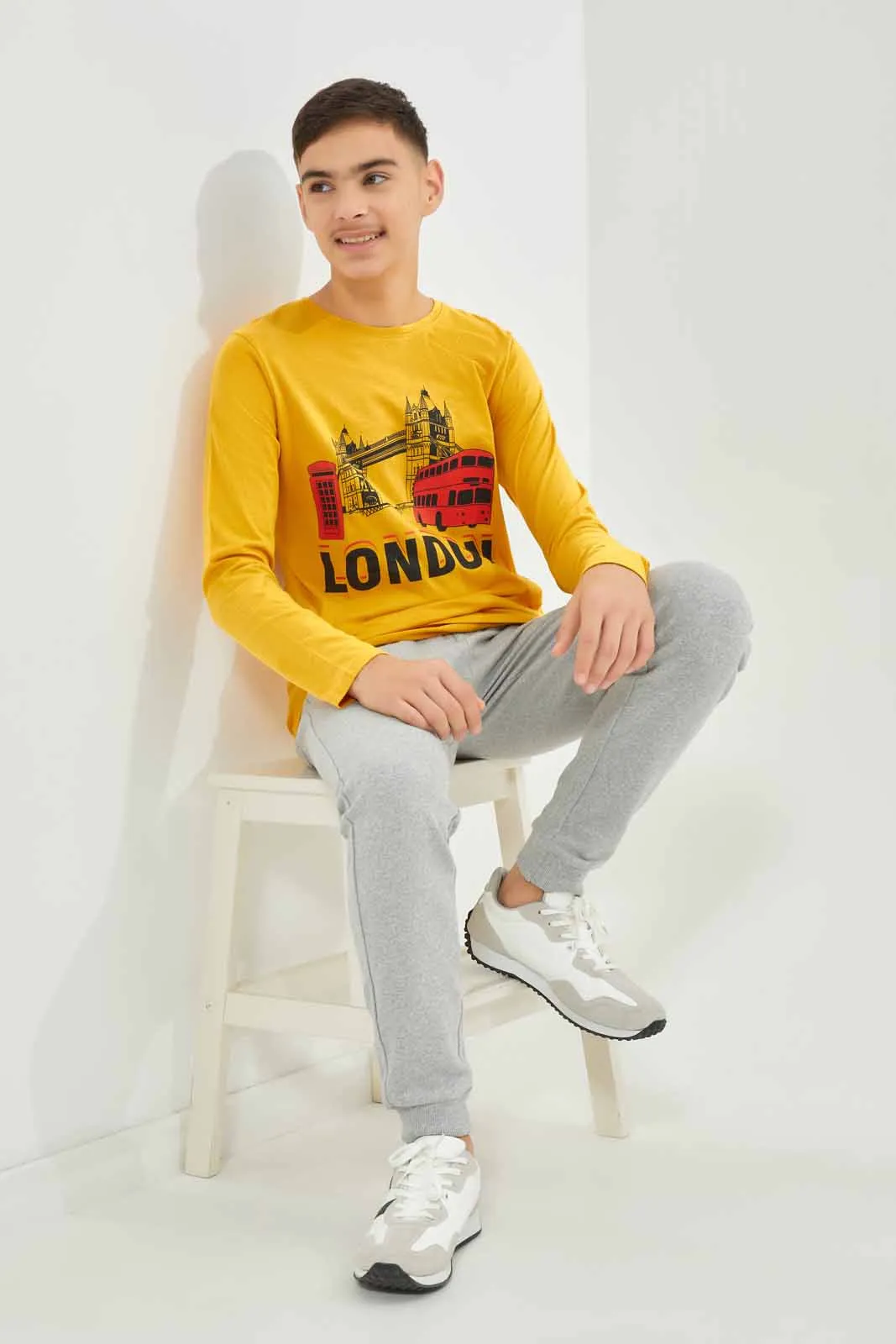 Boys Mustard London Bridge Printed T-Shirt