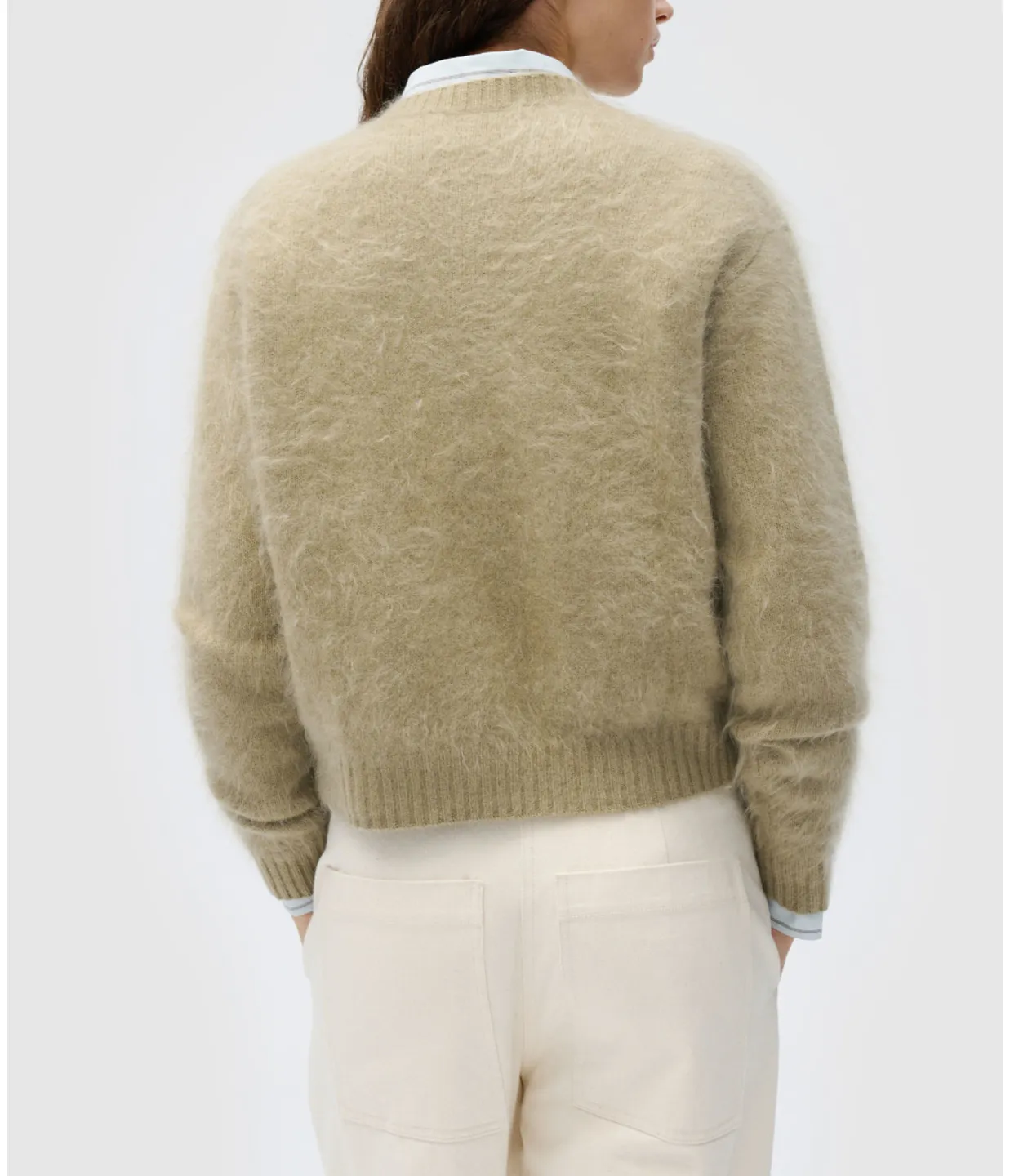 Cashmere Blend Cardigan in Dark Putty