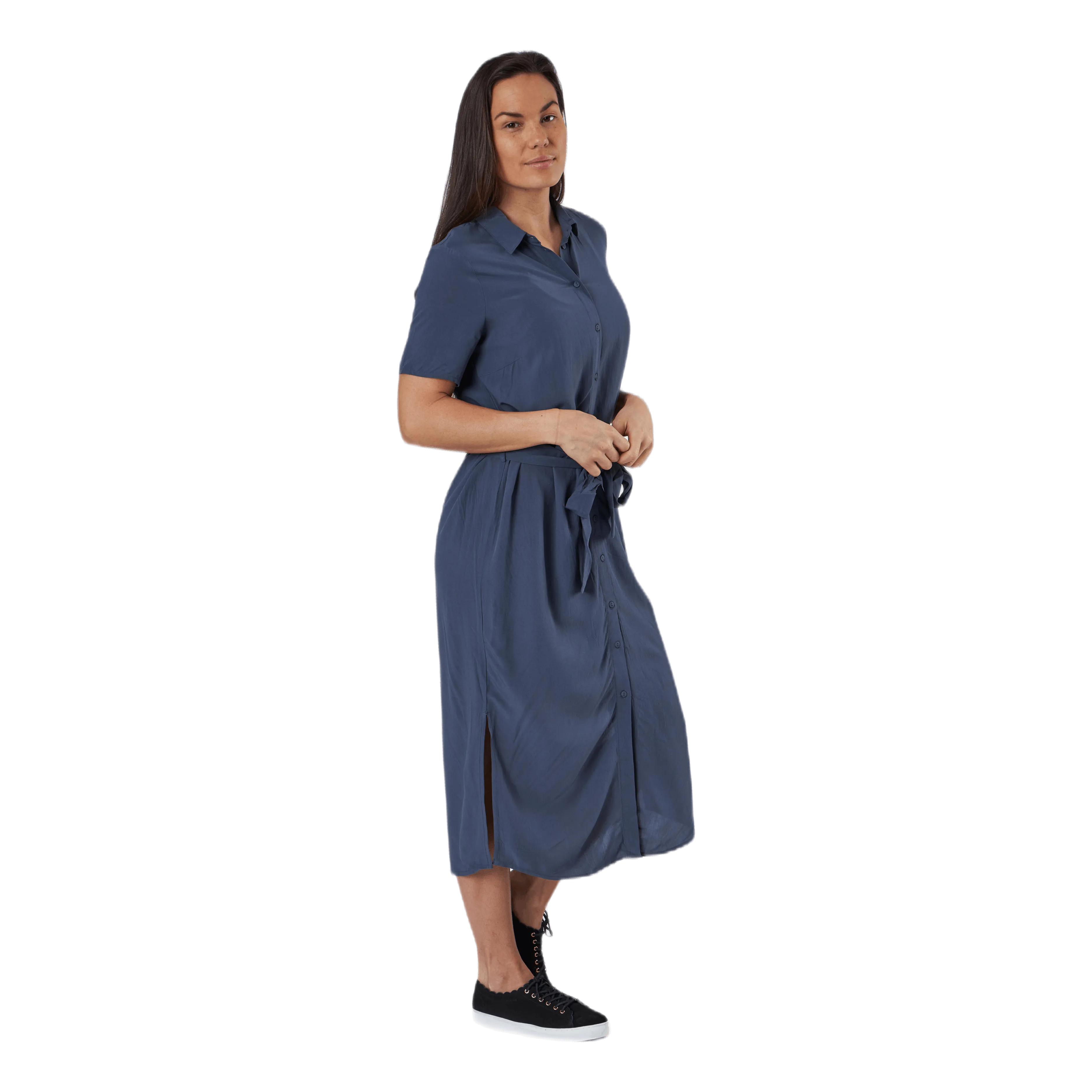 Cecilie Ss Long Dress Blue