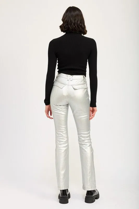 Chic Ribbed Turtle Neck Long Sleeve Sim Fit Fashion Crop Top