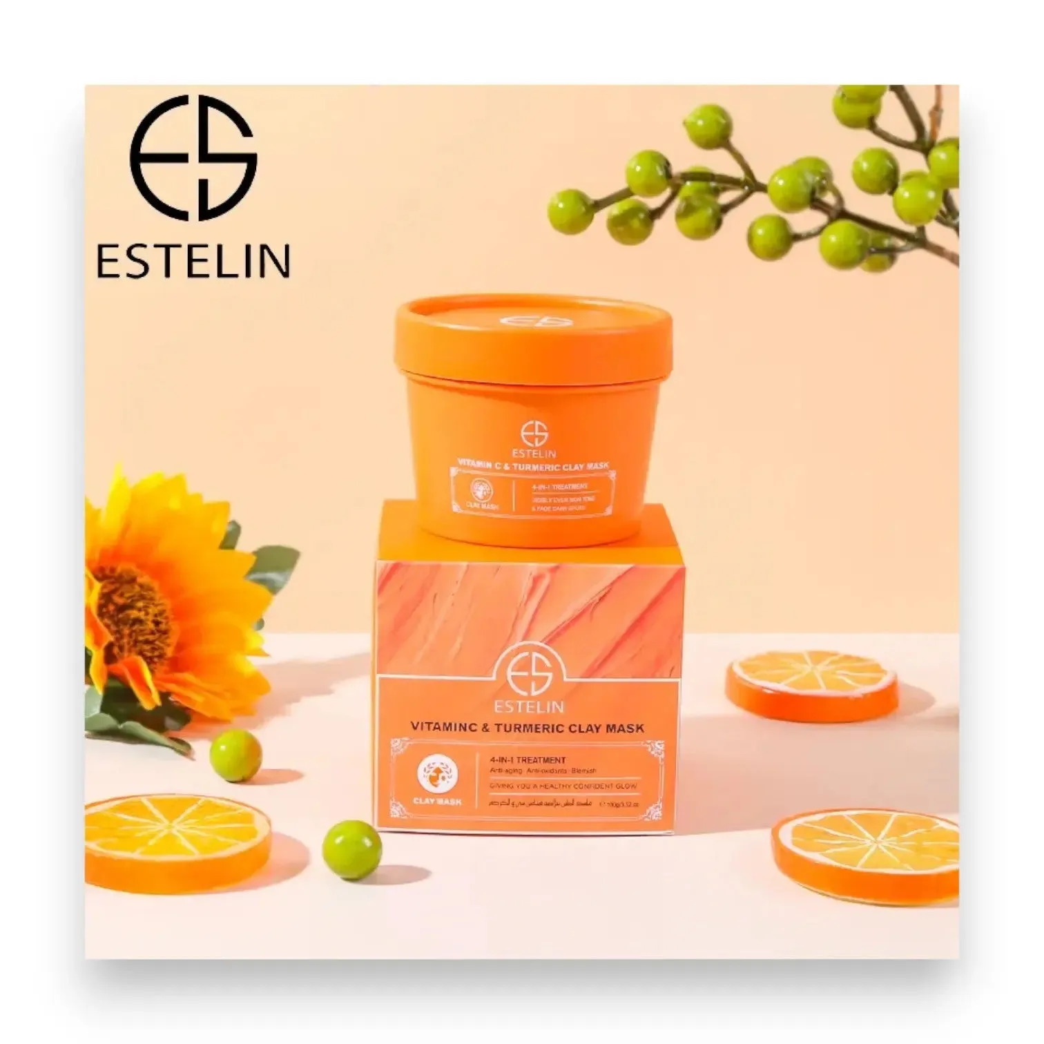 Estelin Vitamin C and Turmeric Clay Mask 100g