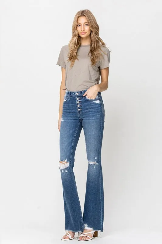 Flying Monkey High Rise Raw Hem Flares