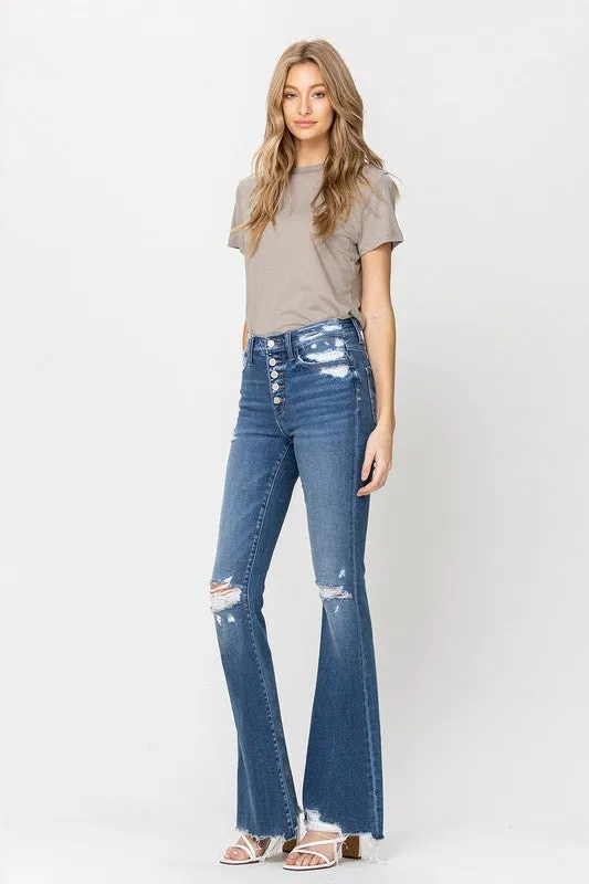 Flying Monkey High Rise Raw Hem Flares