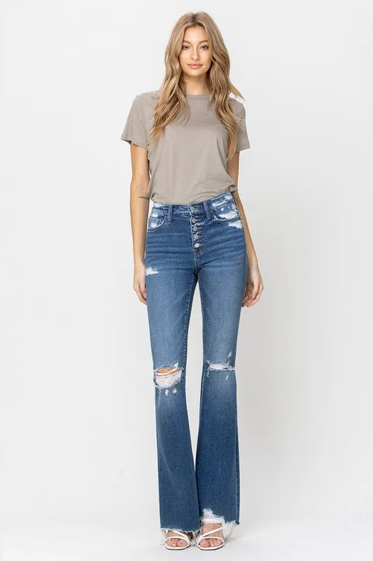 Flying Monkey High Rise Raw Hem Flares