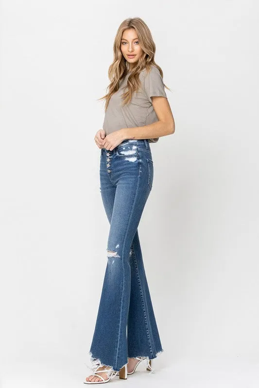 Flying Monkey High Rise Raw Hem Flares