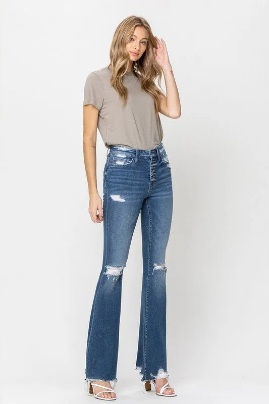 Flying Monkey High Rise Raw Hem Flares