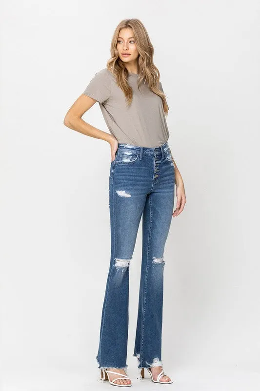 Flying Monkey High Rise Raw Hem Flares