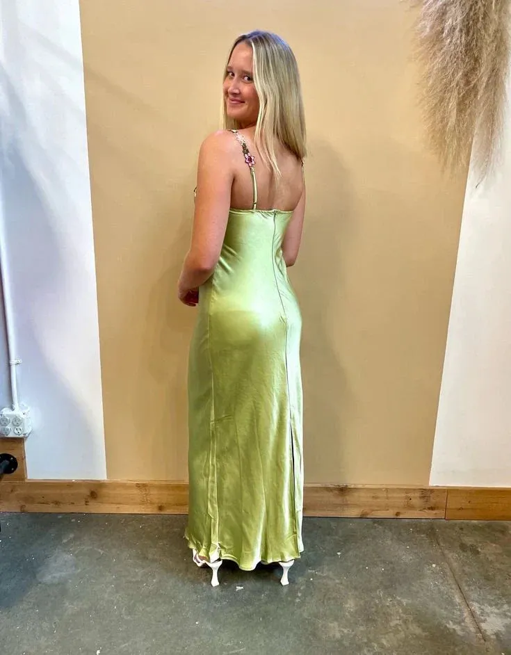 Formal Wear Dresses Green Spaghetti Straps Embroidery Long Party Dress Prom Dresses Shops Formal Women's Dresses