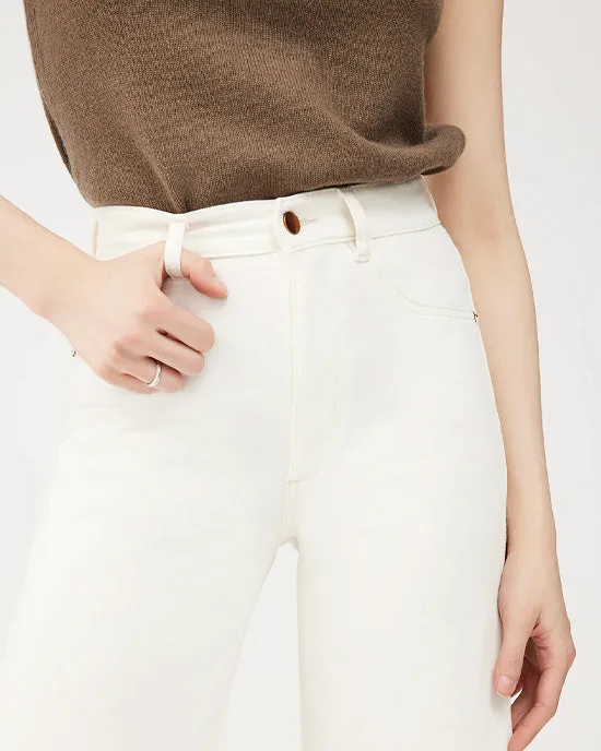 Hepburn Wide Leg Ankle Vintage Eggshell