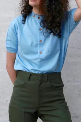 IRIL 70s Round Neck Buttoned Shirt
