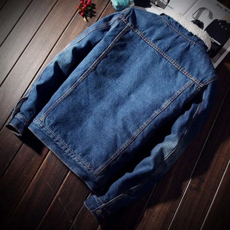 Jaqueta Jeans Oversized Masculina - Forrada com Lã