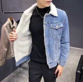Jaqueta Jeans Oversized Masculina - Forrada com Lã