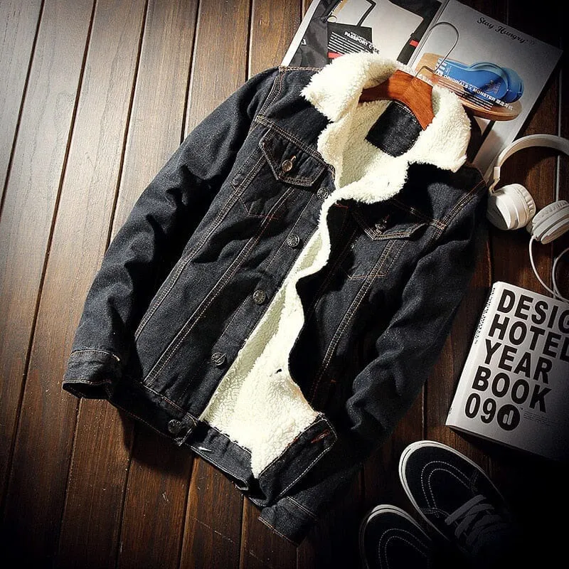 Jaqueta Jeans Oversized Masculina - Forrada com Lã