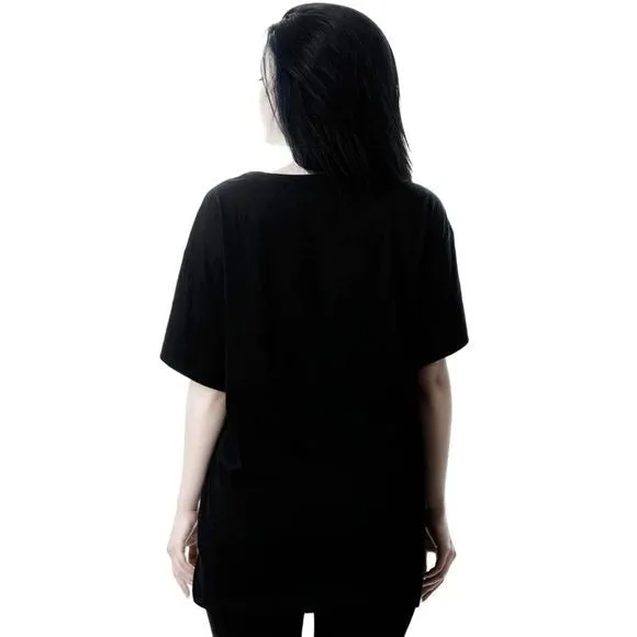 Karma Top | Oversized Scoop Neck Soft Cotton Black & White Woman's Tee