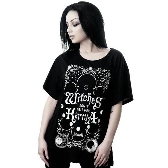 Karma Top | Oversized Scoop Neck Soft Cotton Black & White Woman's Tee