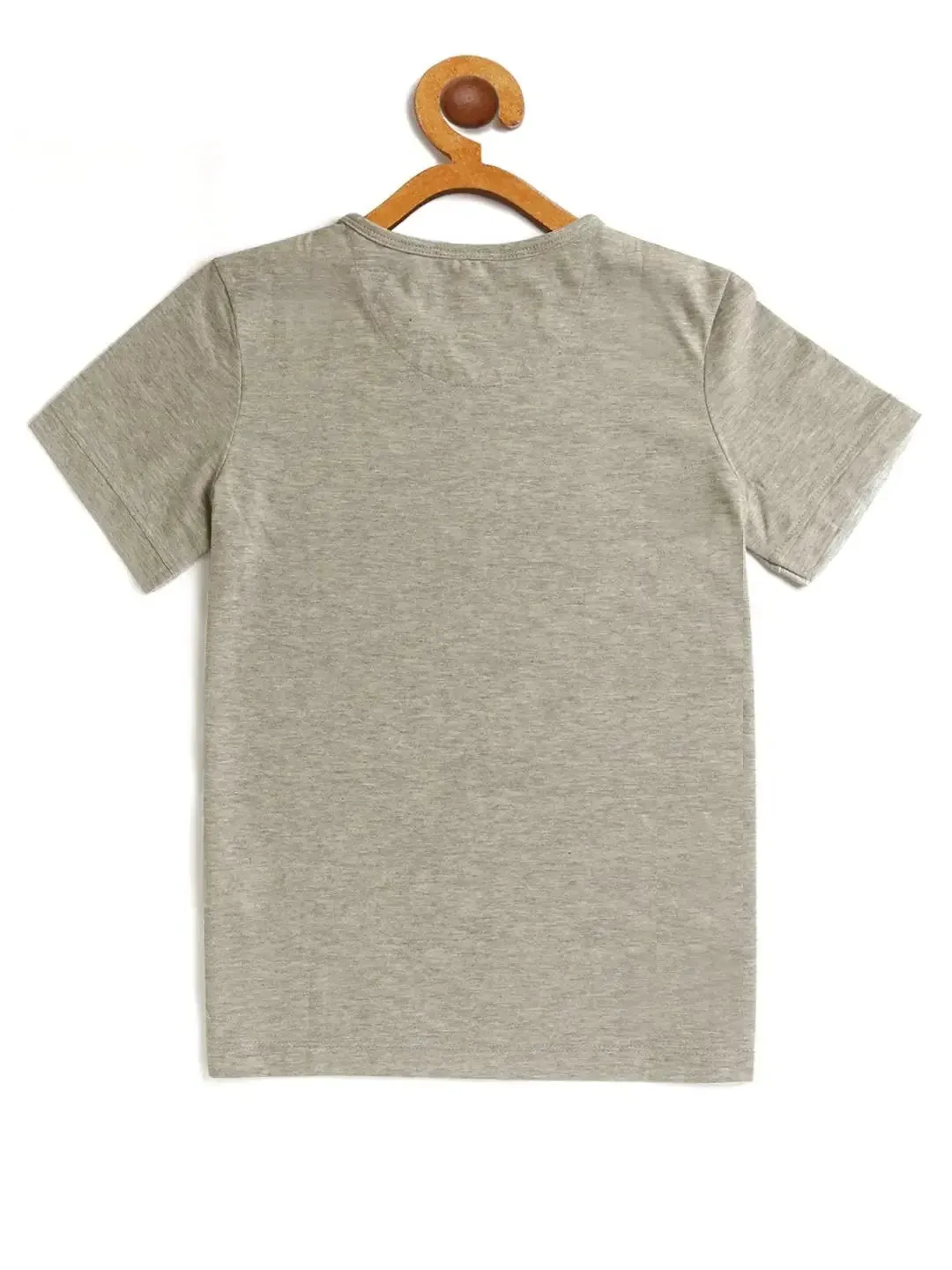 Kids Grey Bicycle Printed Round Neck T-shirt
