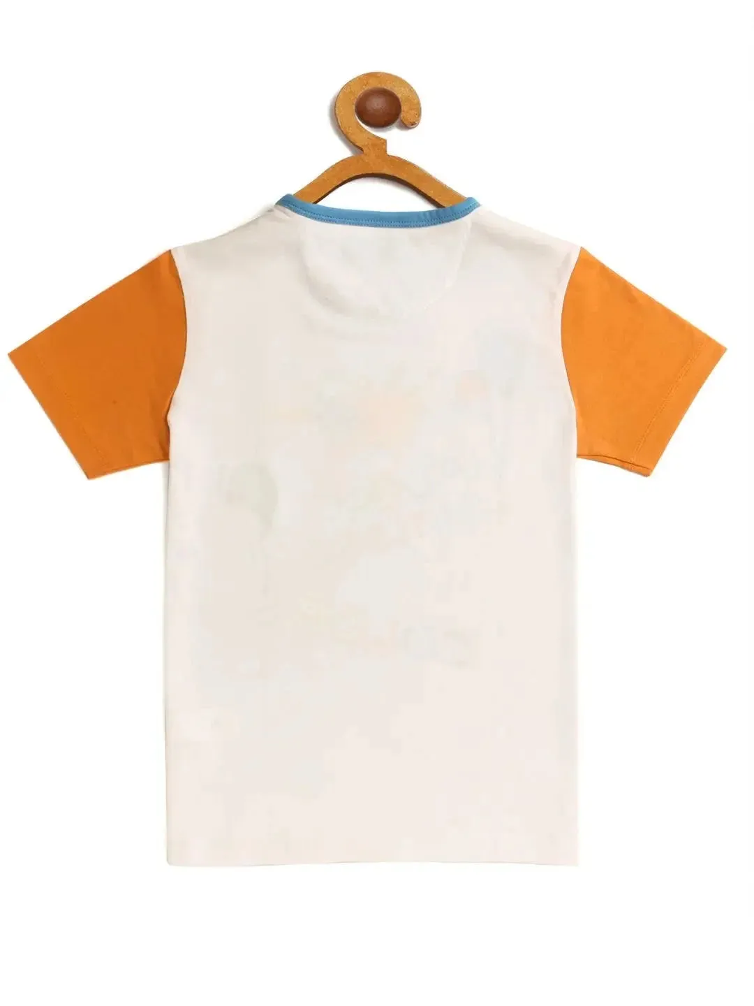 Kids White Balloon Printed Round Neck T-shirt