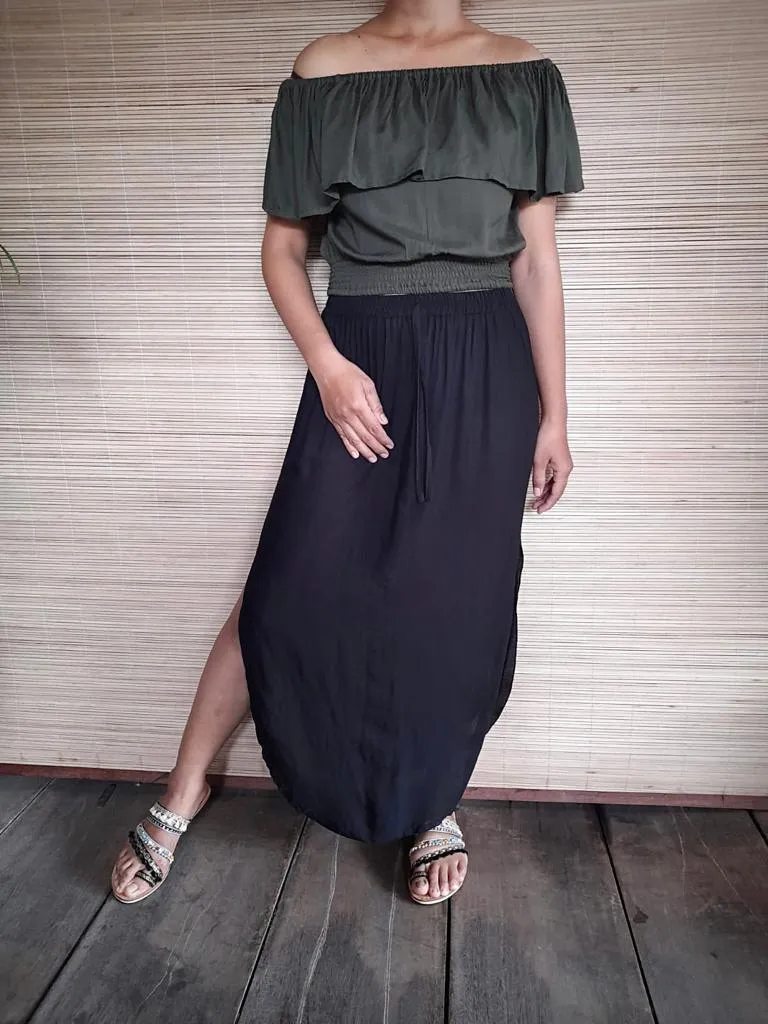 LONG SKIRT KENZA in Black or White