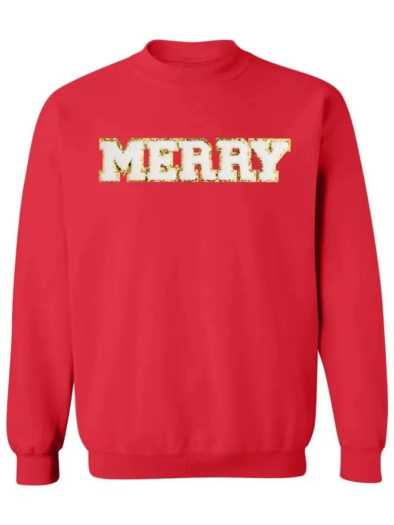 Merry Patch Christmas Sweatshirt - Holiday Sweatshirt Kids